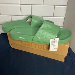 Carrots Slides By Champion Green Logo Emb Unisex Sz 14